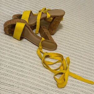 Yellow Strappy Heels, size 8